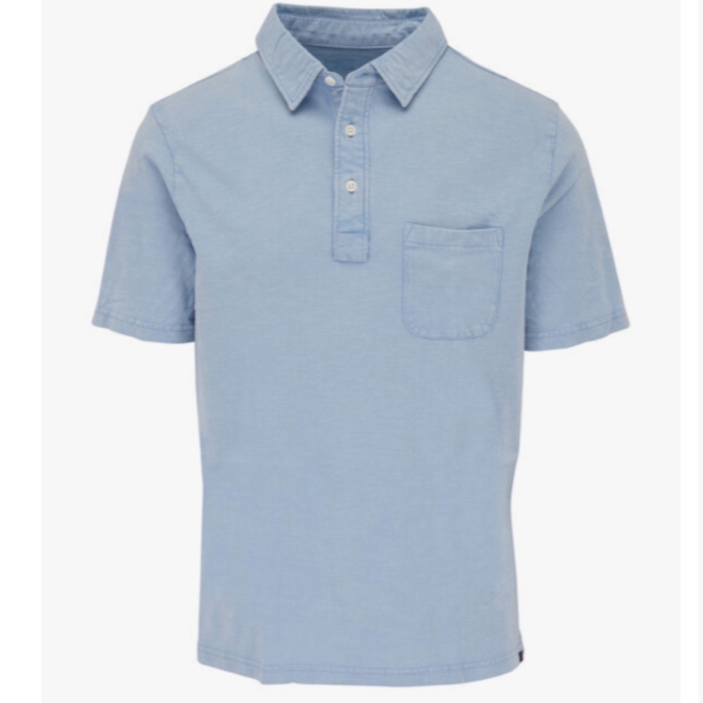 Faherty Mens Blue Polo Style Shirt Sz L